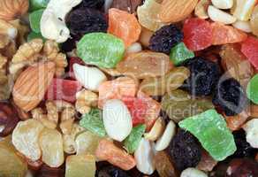 set of dried fruit