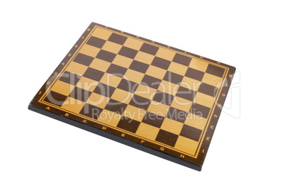 wooden empty chessboard isolated