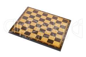 wooden empty chessboard isolated