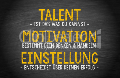 Talent, Motivation, Einstellung, Erfolg