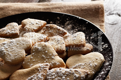 Heart-shaped cookies.