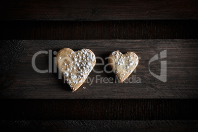 Cookie hearts. Love in couple.