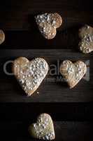Cookie hearts with sugar glass.