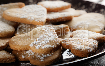 Heart-shaped cookies.