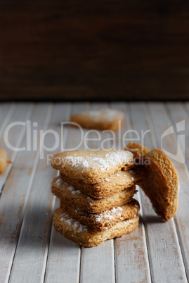 Home-made heart-shaped cookies.