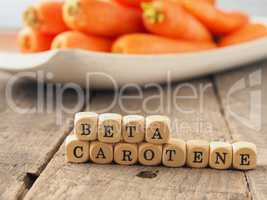 Beta carotene on wooden dices