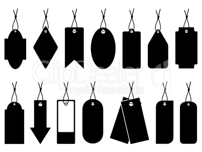 Set of different price tags