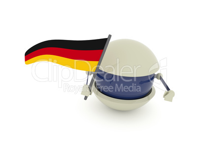 Cute robot sphere with German flag