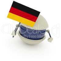 Cute robot sphere with German flag