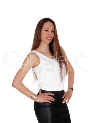 Smiling beautiful woman with long hair