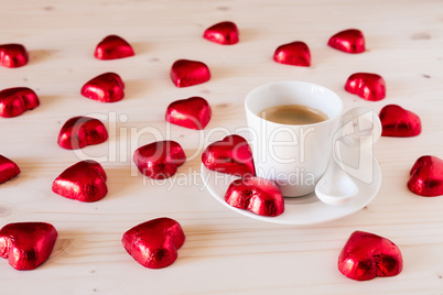 Chocolate hearts for romantic day