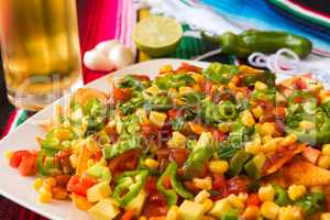 Close up of nachos salad