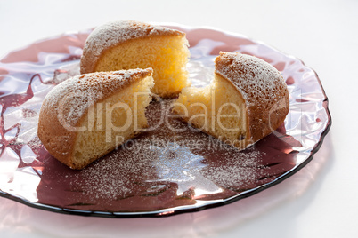 Slices of cake over a plate