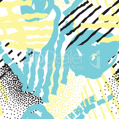 Abstract seamless pattern Blots, lines, dots background