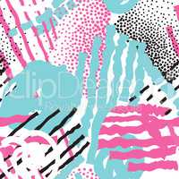Abstract seamless pattern Blots, lines, dots background