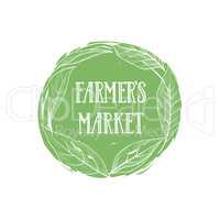 Farm natural product sign. Farm food lettering, floral label