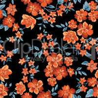 Floral seamless pattern. Abstract ornamental flowers.