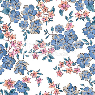 Floral seamless pattern. Abstract ornamental flowers.