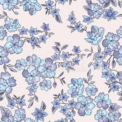 Floral seamless pattern. Abstract ornamental flowers.