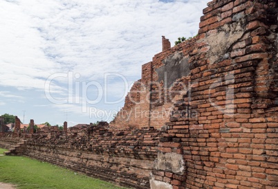 ruin in the temple complex What Maha That in Ayutthaya