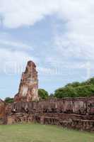 ruin in the temple complex What Maha That in Ayutthaya