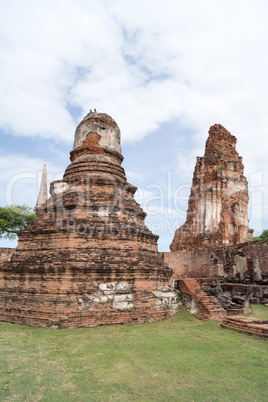 ruin in the temple complex Wat Maha That in Ayutthaya