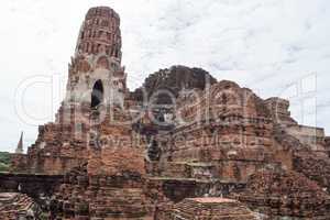 ruin in the temple complex Wat Maha That in Ayutthaya