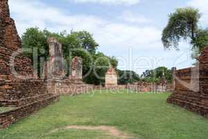 ruin in the temple complex Wat Maha That in Ayutthaya