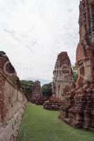 ruin in the temple complex Wat Maha That in Ayutthaya