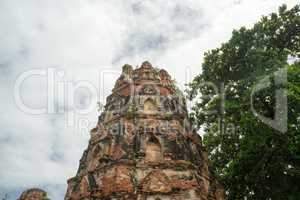 ruin in the temple complex Wat Maha That in Ayutthaya