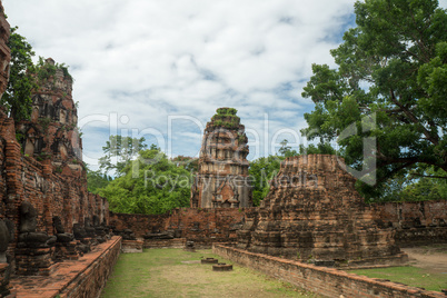 ruin in the temple complex What Maha That in Ayutthaya