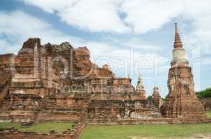 ruin in the temple complex What Maha That in Ayutthaya