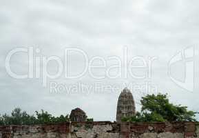 ruin in the temple complex What Maha That in Ayutthaya