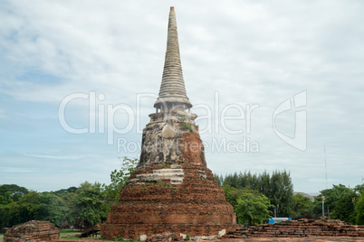 ruin in the temple complex What Maha That in Ayutthaya