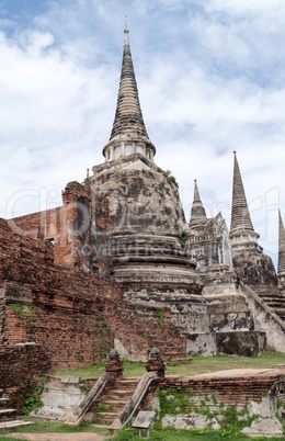 ruins in the temple complex Phra Sri Sanpet in Ayutthaya