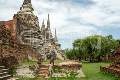 ruins in the temple complex Phra Sri Sanpet in Ayutthaya