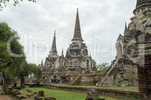 ruins in the temple complex Phra Sri Sanpet in Ayutthaya