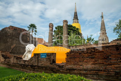 lying buddha in the  temple complex Watyaichainongkhol in Ayutth