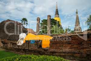 lying buddha in the  temple complex Watyaichainongkhol in Ayutth
