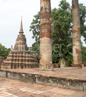 ruins in the historical park in sukhothai