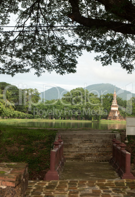 bridge in the historical park in sukhothai