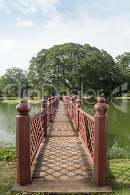 bridge in the historical park in sukhothai