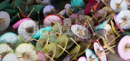 paper umbrellas in the paper manufacture  San Kampheng