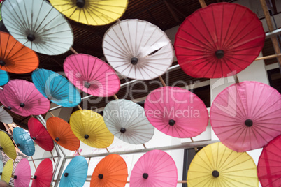 paper umbrellas in the paper manufacture  San Kampheng