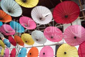 paper umbrellas in the paper manufacture  San Kampheng