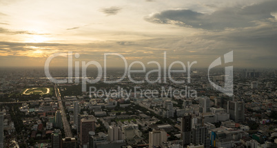 Sunset over Bangkok - Golden sky