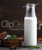 full glass bottle with milk