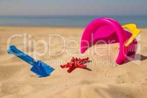 toys on a sunny beach