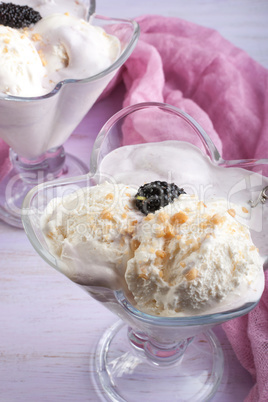 Cold dessert with milky-berry taste of mulberry.