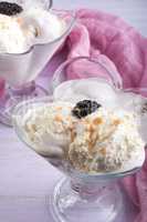 Cold dessert with milky-berry taste of mulberry.